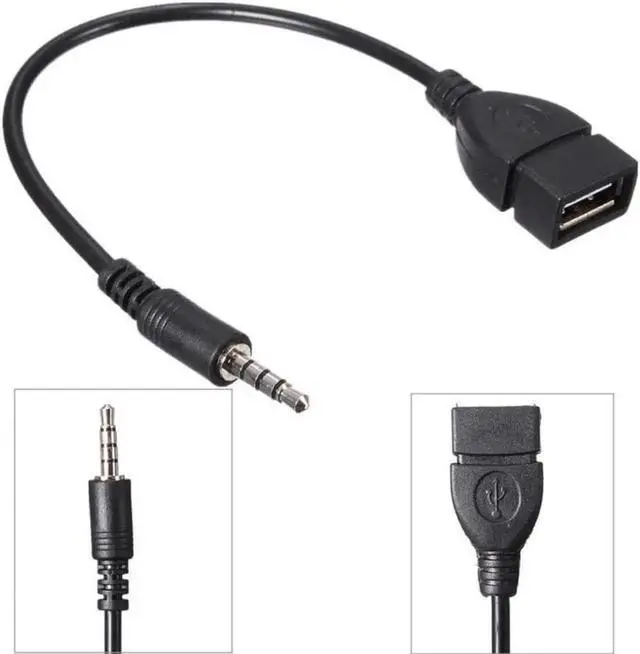 Main image of Aomoproing Car MP3 Player Converter 3.5 mm Male AUX Audio Jack Plug To USB 2.0 Female Converter Cable Cord Adapte