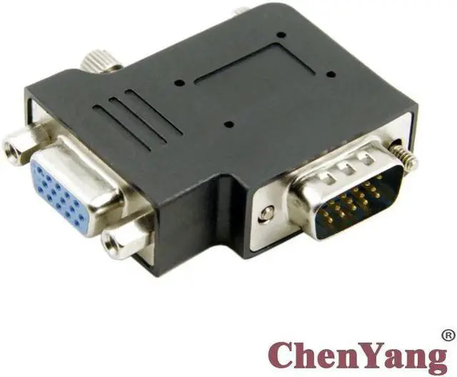 Alt view image 3 of 5 - Aomoproing Vertical Flat Right Angled 90 Degree VGA SVGA Male To Female extension Adapter BK