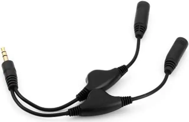 Alt view image 5 of 7 - Aomoproing CYDZ 3.5mm Male to Double 3.5mm Female Headphone Y Splitter Cable with Volume Control Switch