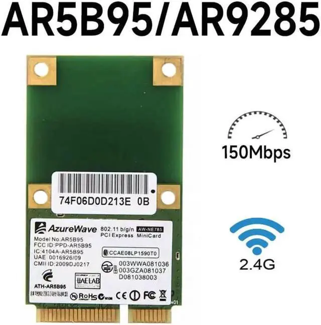 Main image of Aomoproing Wireless wifi Half Mini PCI-E Card Atheros AR5B95 AR9285 BGN PCI-E 802.11b/g/n WIFI Network Express Card