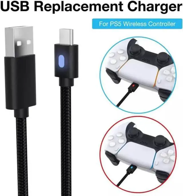 Alt view image 2 of 3 - Aomoproing Charging Cable Type-C Fast Charing Plastic Game Controller Cord for PS5 Controller