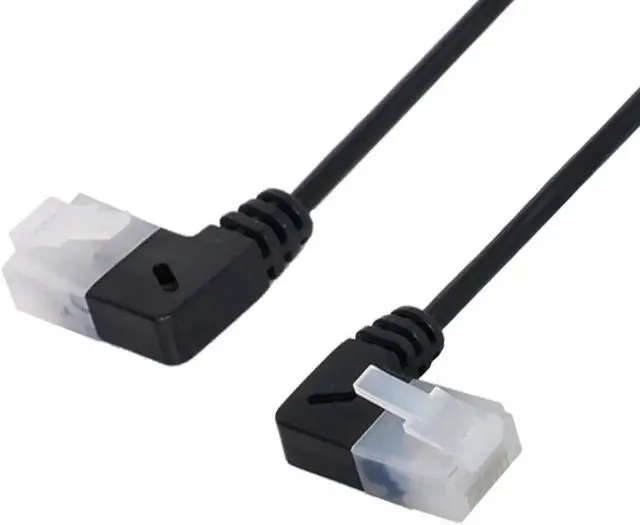Alt view image 2 of 7 - Aomoproing Cat6 Ethernet Cable RJ45 Left to Right Angled 25cm UTP Network Cable Patch Cord Cat6a Lan for Laptop Router TV BOX