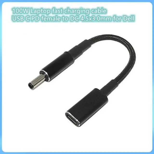 Main image of Aomoproing 100W USB Type C female Fast Charging Cable for Inspiron 11 13 14 15 3000-7000 Series Vostro 5502 5401 USB-C to 4.5X3.0mm Ad