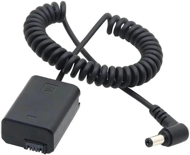 Main image of Aomoproing NP-FW50 Dummy Pack Coupler Adapter with DC Male Connector Power Coiled Cable for A6500 A6300 A6000 A7 A72