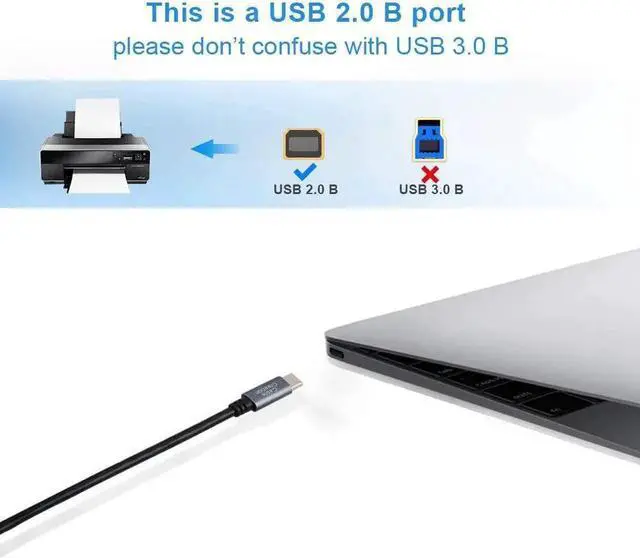 Alt view image 4 of 7 - USB C Printer Cable 6.6FT CableCreation USB C to Printer Cable USB C to B, Scanner Cable Printer Cable to USB C MIDI Cable for Yamaha Casio Digital Piano MIDI Controller DJ Controller, 2M Black