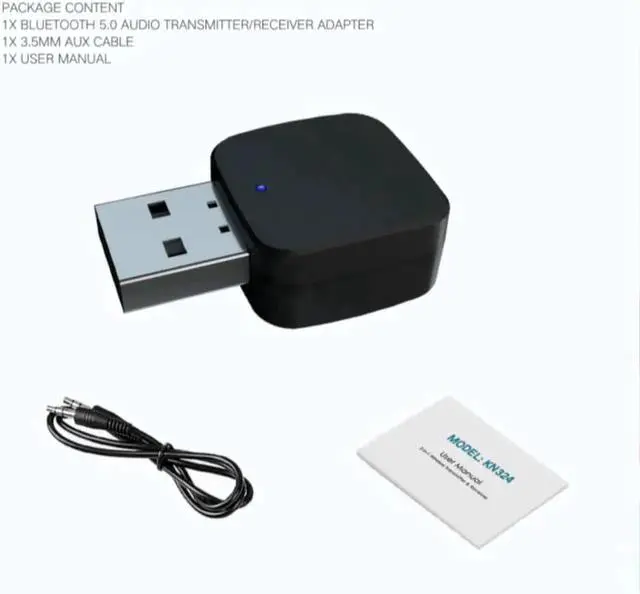 Main image of Aomoproing 2 IN 1 Bluetooth 5.0 Mini USB Wireless Bluetooth Transmitter Receiver Adapter W/ 3.5mm Audio Cable For Car TV PC Laptop