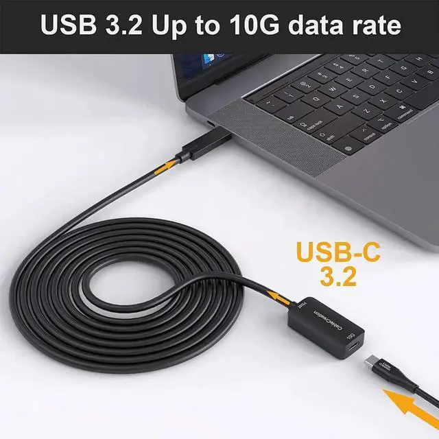 Alt view image 6 of 7 - USB Type C Extension Cable (5M /16.4FT), CableCreation USB 3.1 10Gbps Type C Male to Female Extension Cord for Oculus Quest/Quest 2 VR Headset, iPad Pro 2020, MacBook Air, iMac, PC Gaming, Black