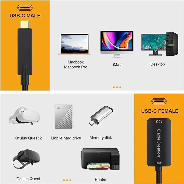 Alt view image 7 of 7 - USB Type C Extension Cable (5M /16.4FT), CableCreation USB 3.1 10Gbps Type C Male to Female Extension Cord for Oculus Quest/Quest 2 VR Headset, iPad Pro 2020, MacBook Air, iMac, PC Gaming, Black