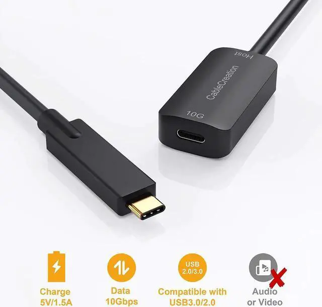 Alt view image 5 of 7 - USB Type C Extension Cable (5M /16.4FT), CableCreation USB 3.1 10Gbps Type C Male to Female Extension Cord for Oculus Quest/Quest 2 VR Headset, iPad Pro 2020, MacBook Air, iMac, PC Gaming, Black