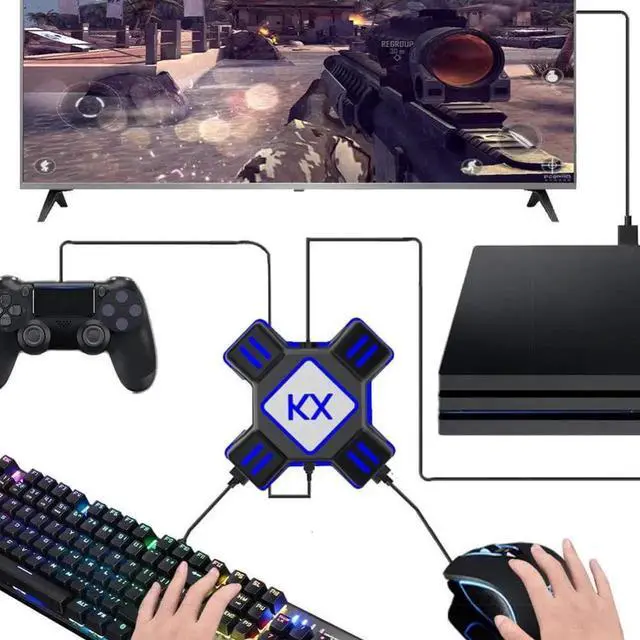 Alt view image 3 of 3 - Aomoproing For KX USB Keyboard Mouse Adapter Gamepad Controller Video Converter For PS4 PS3 Xbox One Nintendo Switch FPS Game Accessories