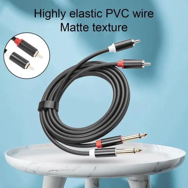 Alt view image 2 of 3 - Aomoproing High Performance Gold-Plated Dual RCA Male to Dual 6.35mm Male Audio Connection Cord for DVD Player