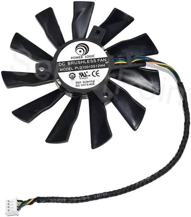 Alt view image 2 of 2 - Aomoproing For POWER LOGIC BRUSHLESS PLD10010S12HH DC12V 0.4A Four Lines Cooling Fan