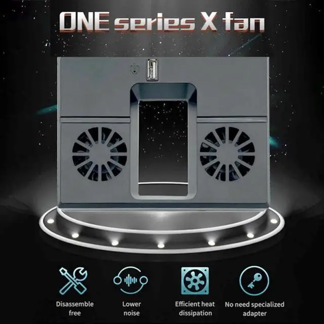 Alt view image 2 of 3 - Aomoproing Cooling Fan for Xbox Series X Dual Fans USB Powered Side Mount Vertical Game Console Cooler Radiator for Gaming Host Accessories