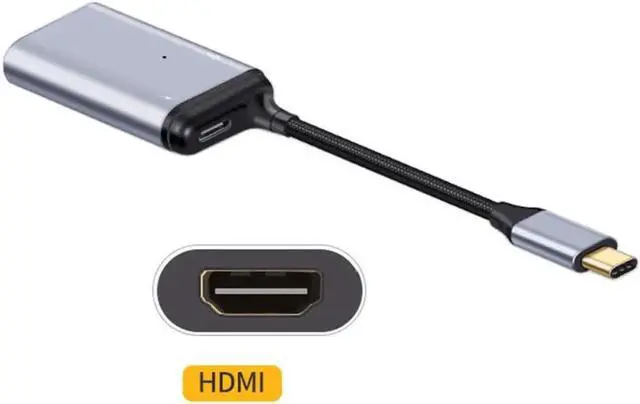 Alt view image 3 of 3 - Aomoproing USB-C Type C to HDMI Converter HDTV Adapter 4K 60hz 1080p with Female PD Power