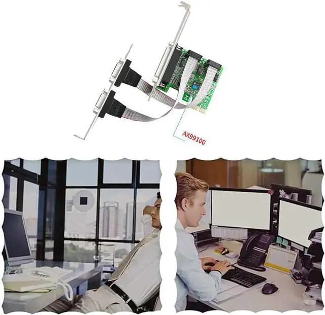 Alt view image 3 of 3 - Aomoproing PCIe Serial and Parallel Port Card Desktop PCI-E 1 and 2 Serial Port Card Built-in 2S1P COM Serial Parallel Port Card