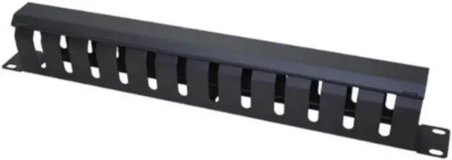 Main image of Aomoproing 1U Cable Management Horizontal Mount 19 Inch Server Rack , 12 Slot Metal Finger Duct Wire Organizer With Cover