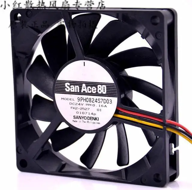Main image of Aomoproing orginal cooling fan 9PH0824S7D03 80mm 8015 24v 0.16A 8CM 3-line for SANYO