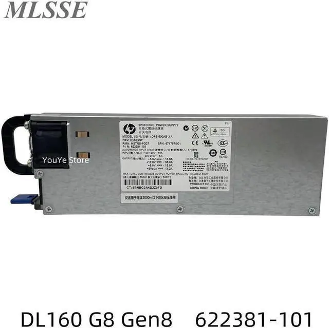 Main image of Aomoproing For DL160 G8 Gen8 500W Server Power Supply DPS-500AB-3 A 622381-101 671797-001 Full ping