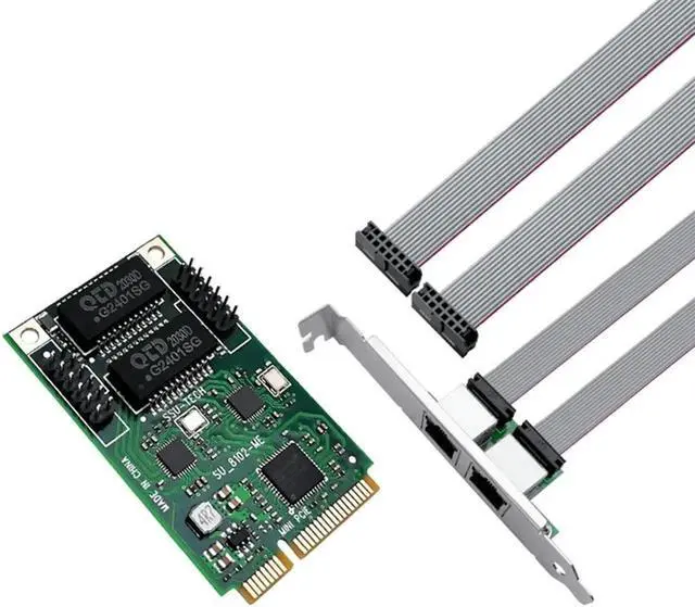 Main image of Aomoproing Mini PCIE to 2 Port RJ45 Network Card Network Adapter Internet Lan Adapter Ethernet Gigabit 10/100/1000Mbps for Laptop