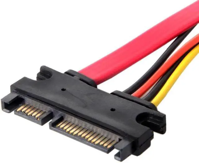 Alt view image 3 of 3 - Aomoproing SATA III 3.0 7+15 22 Pin SATA Male to Female Data Power Extension Cable 30cm Red Color