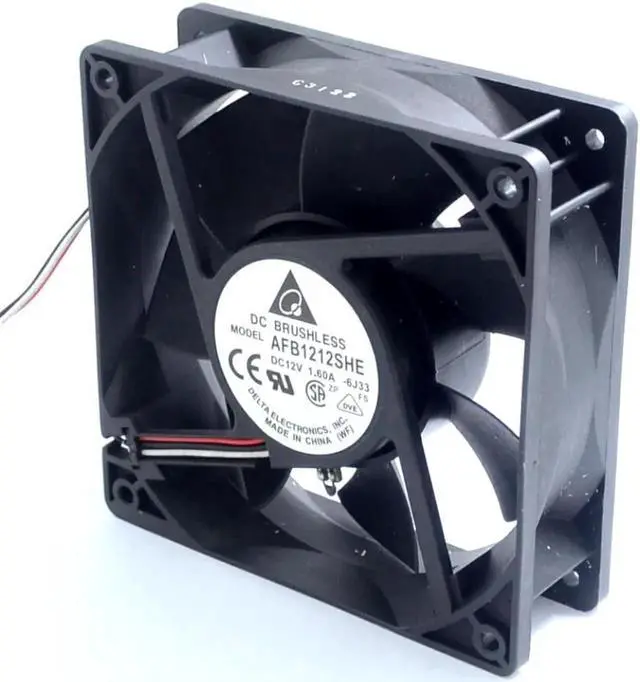 Alt view image 2 of 3 - Aomoproing AFB1212SHE 1.60A 12V quiet double ball speed automatic temperature control cooling fan wind capacity for delta 120*120*25MM