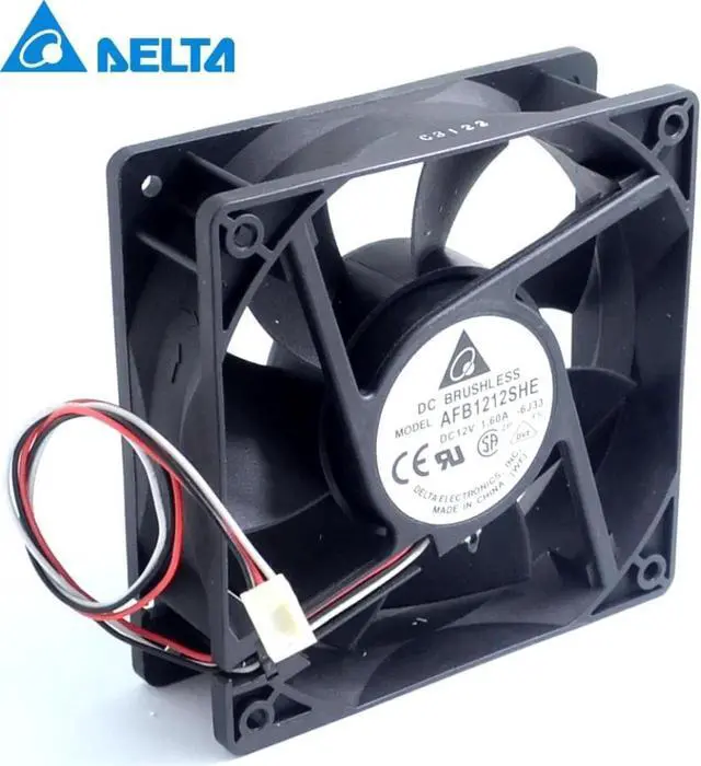 Main image of Aomoproing AFB1212SHE 1.60A 12V quiet double ball speed automatic temperature control cooling fan wind capacity for delta 120*120*25MM