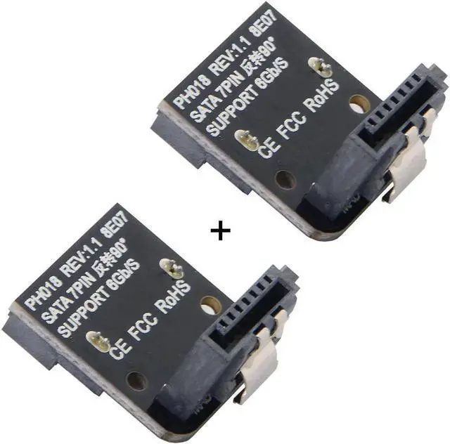 Alt view image 3 of 3 - Aomoproing 7pin Male Up 90 Degree Angled to SATA 7Pin Female Adapter Mainboard Motherboard for Desktops SSD HDD