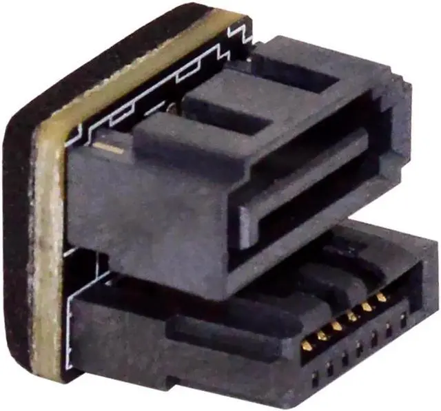 Main image of Aomoproing SATA 7Pin Male to 7Pin Female 360 Degree Angled Adapter for Desktops SSD HDD Mainboard Motherboard