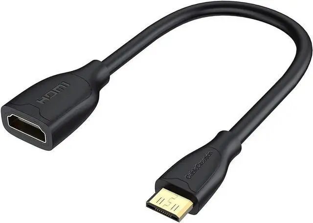 Main image of Aomoproing Mini HDMI to HDMI Cable, CableCreation 0.5ft Mini-HDMI Male to HDMI Female Adapter, Support 4K 60Hz, 3D, for Camera, Camcorder, Graphics Card, Laptop,Tablet, HDTV,Projector, 0.5ft, Black