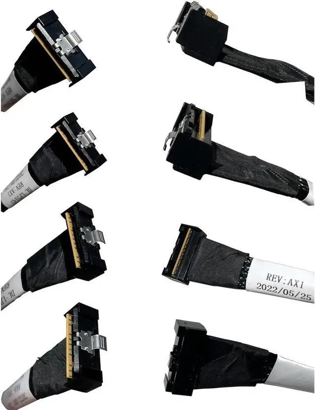 Alt view image 4 of 4 - Aomoproing SlimSAS LP X8 to 8*SATA,SFF-8654 LP 74pin to 8*SATA 7pin, SlimSAS Host/RAID to SATA Target HD, 85CM Cable(for Del Server H750/755)