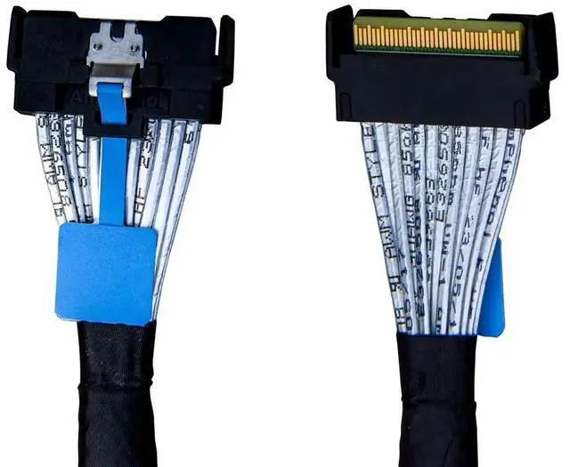 Alt view image 5 of 5 - Aomoproing PCIe Gen4 SlimSAS 4X to U.2 NVMe Adapter,SFF-8654 38P to SFF-8639 68P Cable with Power, 75CM