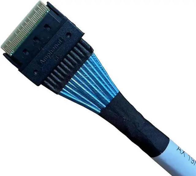 Alt view image 4 of 5 - Aomoproing SlimSAS x8 to 2*SlimSAS x4,SFF-8654 74P to 2*SFF-8654 38P 80CM Cable(Broadcom MPN 05-60004-00)