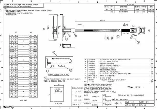 Alt view image 4 of 5 - Aomoproing SFF-8643 to SFF-8644 (HD SAS to External HD SAS Mother Port) Cable 60cm