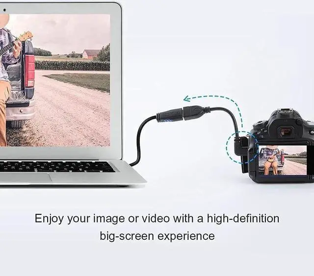 Alt view image 4 of 5 - Mini HDMI to HDMI Cable, CableCreation 0.5ft 90 Degree Left Angle Mini-HDMI Male to HDMI Female Adapter,Support 1080P Full HD,3D,for Camera,Camcorder,Graphics Card,Laptop,Tablet,HDTV,Projector,Black