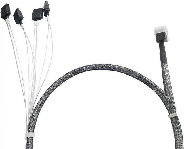 Main image of Aomoproing Internal HD Mini SAS (SFF-8643 Host) - 4X SATA (Target) Cable,SFF-8643 to 4X SATA Cable, SFF-8643 for Controller, 4 Sata Connect to Hard Drive,3.3ft/1M