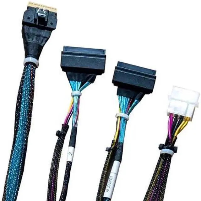 Alt view image 3 of 6 - Aomoproing SlimSAS 8X to 2*U.2 NVMe Adapter,SFF-8654 74pin to 2*SFF-8639 68pin Cable with Power, 75CM(Broadcom MPN 05-60005-00CBL-SAST-0953)