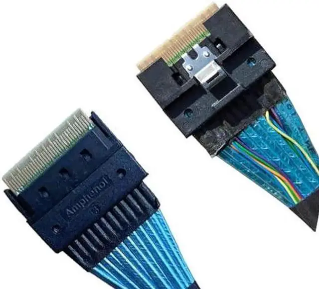 Alt view image 5 of 6 - Aomoproing SlimSAS 8X to 2*U.2 NVMe Adapter,SFF-8654 74pin to 2*SFF-8639 68pin Cable with Power, 75CM(Broadcom MPN 05-60005-00CBL-SAST-0953)