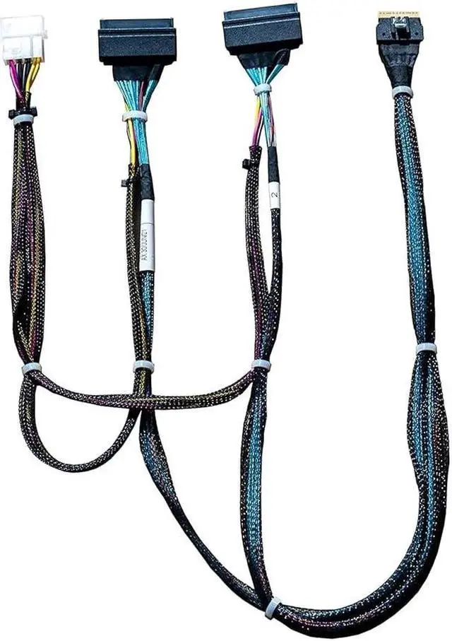 Alt view image 6 of 6 - Aomoproing SlimSAS 8X to 2*U.2 NVMe Adapter,SFF-8654 74pin to 2*SFF-8639 68pin Cable with Power, 75CM(Broadcom MPN 05-60005-00CBL-SAST-0953)