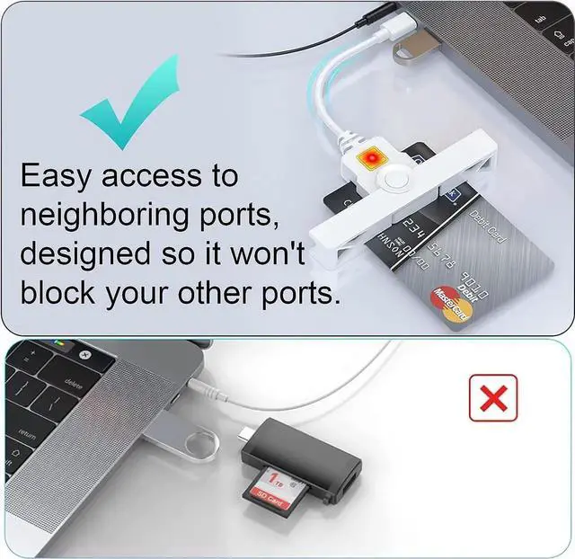Alt view image 4 of 7 - USB Smartfold Type C CAC Reader, USB C DOD Military USB Common Access CAC Smart Card Reader and ID CAC Card Reader,Compatible with Mac Os, Windows,Linux(Mini Foldable and Portable Type C) New
