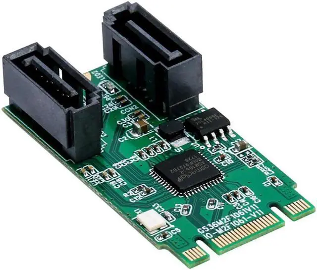 Main image of Aomoproing NGFF PCIe B+M key to 2 Port SATA 3.0 RAID Card M.2 to dual SATA 6Gbps Adapter RAID0 RAID1 with 7Pin SATA cable ASM1061R