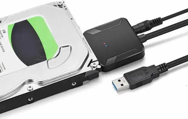 Alt view image 3 of 5 - Aomoproing 3.0 to SATA Adapter Converter for 3.5 Inch HDD 2.5 Inch SSD Hard Disk with 12V 2A AC DC Power Adapter Support 2TB 4TB HDD