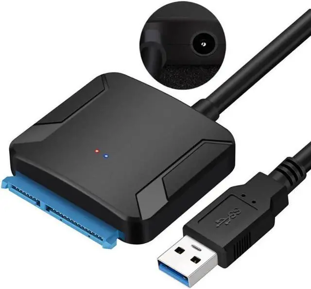 Alt view image 2 of 5 - Aomoproing 3.0 to SATA Adapter Converter for 3.5 Inch HDD 2.5 Inch SSD Hard Disk with 12V 2A AC DC Power Adapter Support 2TB 4TB HDD