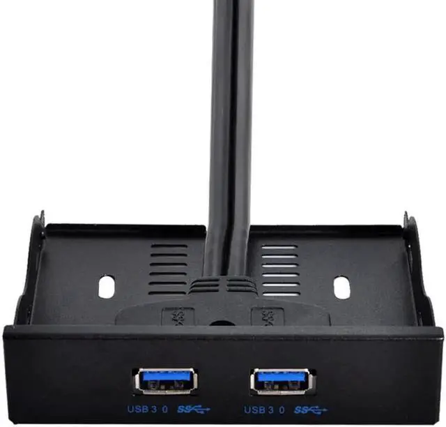 Alt view image 2 of 3 - Aomoproing U3-045 Motherboard 20 Pin to USB 3.0 two 2 Ports Front Panel Bracket Cable for 3.5" Floppy Internal Disk Bay 0.5m