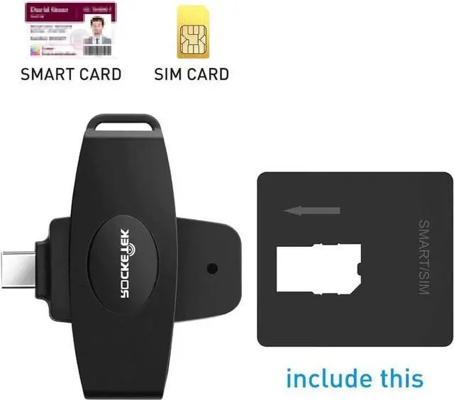 Alt view image 6 of 6 - Aomoproing USB C DOD Military USB Common Access CAC Smart Card Reader and SIM Card Reader ID CAC Card Reader,Compatible with Mac Os, Windows,Linux