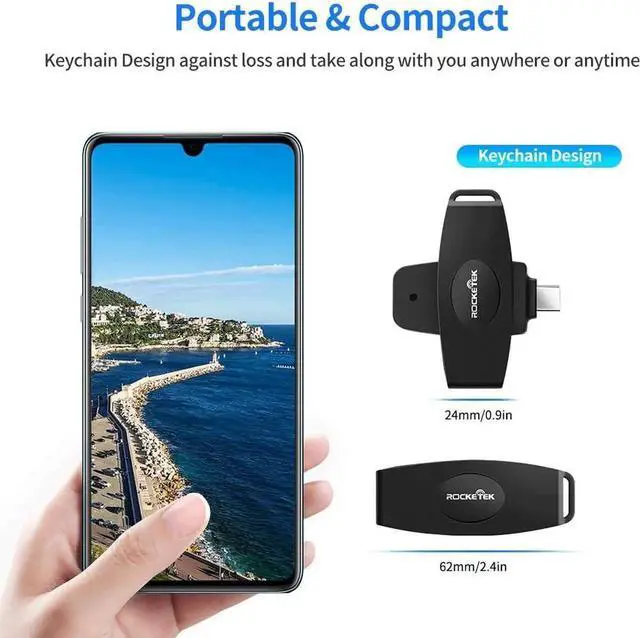 Alt view image 3 of 6 - Aomoproing USB C DOD Military USB Common Access CAC Smart Card Reader and SIM Card Reader ID CAC Card Reader,Compatible with Mac Os, Windows,Linux