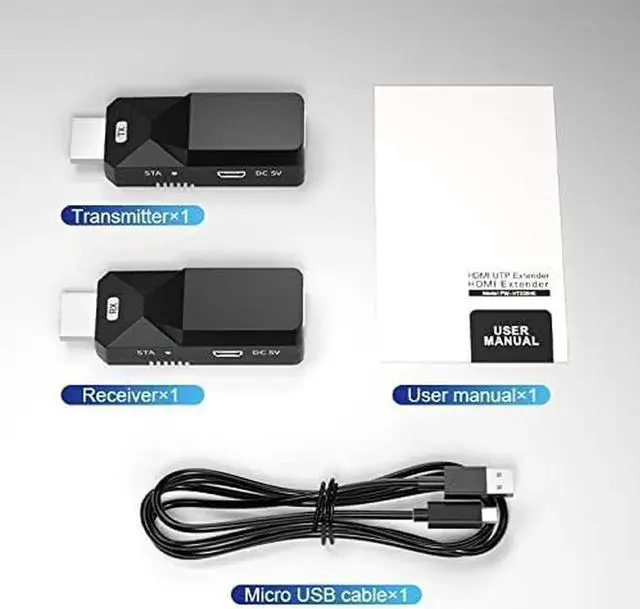 Alt view image 6 of 6 - Aomoproing HDMI Extender 165ft Audio Video 1080P Over Cat5 Cat6,Ethernet Cable Transmit Lossless Signal HDMI Long Distance Extension Adapter