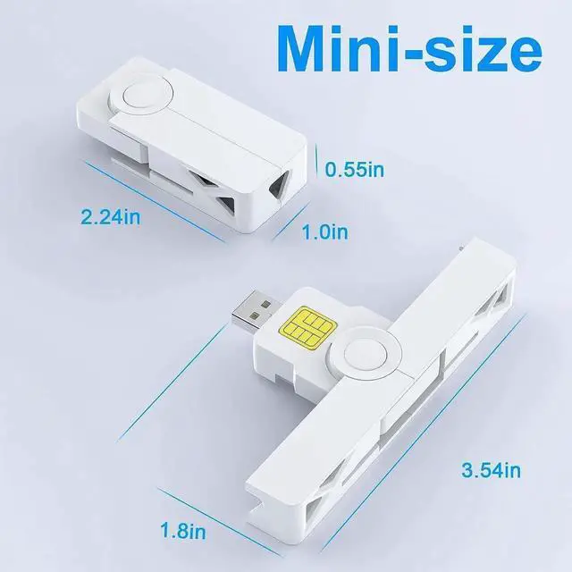 Alt view image 5 of 6 - USB Smartfold Type A CAC Reader, USB A DOD Military USB Common Access CAC Smart Card Reader and ID CAC Card Reader,Compatible with Mac Os, Windows,Linux(Mini Foldable and Portable Type A) New