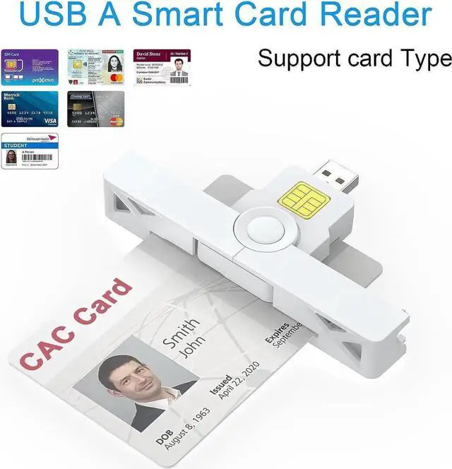 Alt view image 3 of 6 - USB Smartfold Type A CAC Reader, USB A DOD Military USB Common Access CAC Smart Card Reader and ID CAC Card Reader,Compatible with Mac Os, Windows,Linux(Mini Foldable and Portable Type A) New