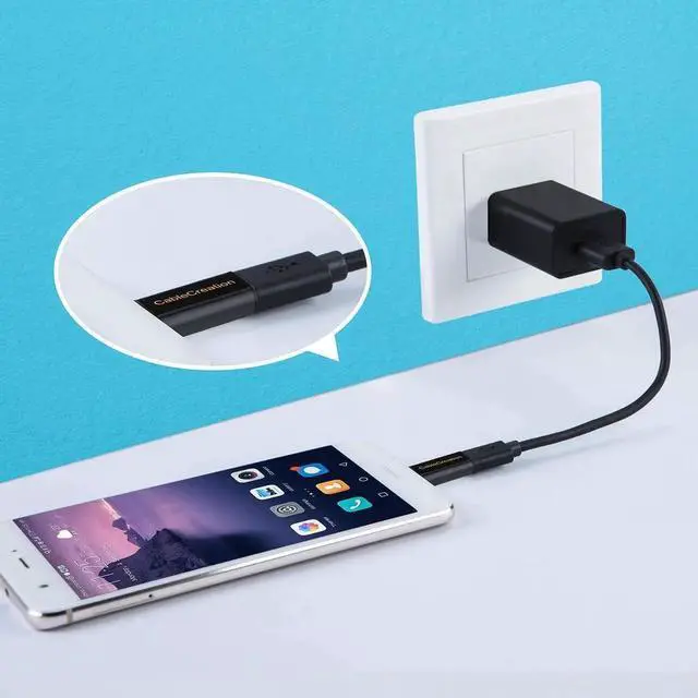 Alt view image 4 of 6 - Aomoproing USB C to Micro USB Adapter[5-Pack], CableCreation USB Type C Adapter Micro USB to USB-C with 56K Resistor, Compatible Galaxy S9/S9+, Mate 10 Pro, MacBook, Moto Z etc. Black