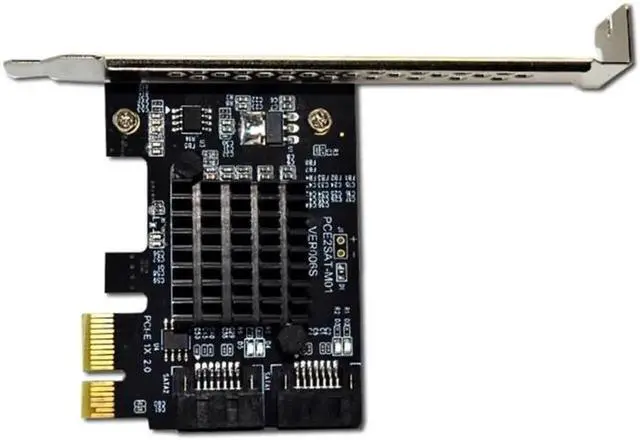 Alt view image 5 of 6 - Aomoproing PCIE to SATA Expansion Card ASM1061 Chip PCI Express X1 to 2 Port SATA 3.0 6Gb Adapter Controller PCI-E SATA Card